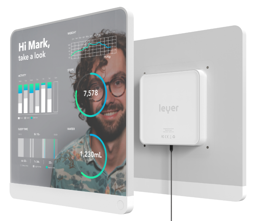 Leyer smart mirror's details Leyer is a Smart Mirror to monitor your health
